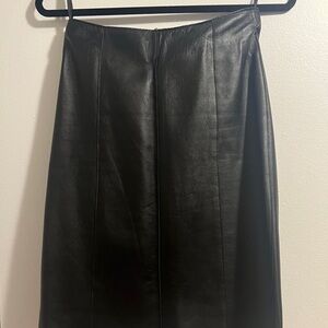 bebe Black Leather Pencil Skirt